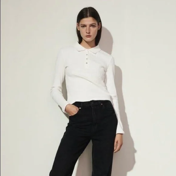 Zara White Ribbed T-shirt - Picture 5 of 5